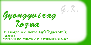 gyongyvirag kozma business card